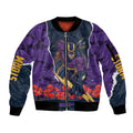 Personalized Melbourne Storm ANZAC Tribute Sleeve Zip Bomber Jacket Poppy Field Soldier Silhouette Aboriginal Rugby Mascot