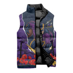 Personalized Melbourne Storm ANZAC Tribute Sleeveless Puffer Jacket Poppy Field Soldier Silhouette Aboriginal Rugby Mascot
