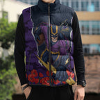 Personalized Melbourne Storm ANZAC Tribute Sleeveless Puffer Jacket Poppy Field Soldier Silhouette Aboriginal Rugby Mascot