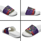 Personalized Melbourne Storm ANZAC Tribute Slide Sandals Poppy Field Soldier Silhouette Aboriginal Rugby Mascot