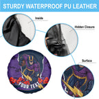Personalized Melbourne Storm ANZAC Tribute Spare Tire Cover Poppy Field Soldier Silhouette Aboriginal Rugby Mascot