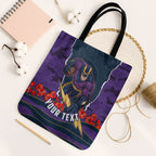 Personalized Melbourne Storm ANZAC Tribute Tote Bag Poppy Field Soldier Silhouette Aboriginal Rugby Mascot