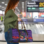 Personalized Melbourne Storm ANZAC Tribute Travel Bag Poppy Field Soldier Silhouette Aboriginal Rugby Mascot