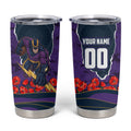 Personalized Melbourne Storm ANZAC Tribute Tumbler Cup Poppy Field Soldier Silhouette Aboriginal Rugby Mascot