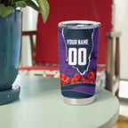 Personalized Melbourne Storm ANZAC Tribute Tumbler Cup Poppy Field Soldier Silhouette Aboriginal Rugby Mascot