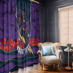 Personalized Melbourne Storm ANZAC Tribute Window Curtain Poppy Field Soldier Silhouette Aboriginal Rugby Mascot