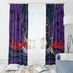 Personalized Melbourne Storm ANZAC Tribute Window Curtain Poppy Field Soldier Silhouette Aboriginal Rugby Mascot