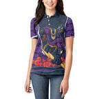 Personalized Melbourne Storm ANZAC Tribute Women Polo Shirt Poppy Field Soldier Silhouette Aboriginal Rugby Mascot