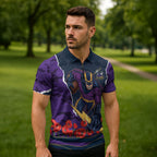 Personalized Melbourne Storm ANZAC Tribute Zipper Polo Shirt Poppy Field Soldier Silhouette Aboriginal Rugby Mascot