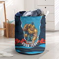 Personalized Gold Coast Titans ANZAC Tribute Laundry Basket Poppy Field Soldier Silhouette Aboriginal Rugby Mascot