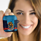 Personalized Gold Coast Titans ANZAC Tribute AirPods Case Poppy Field Soldier Silhouette Aboriginal Rugby Mascot