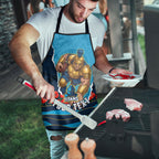 Personalized Gold Coast Titans ANZAC Tribute Apron Poppy Field Soldier Silhouette Aboriginal Rugby Mascot