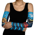Personalized Gold Coast Titans ANZAC Tribute Arm Sleeves Poppy Field Soldier Silhouette Aboriginal Rugby Mascot