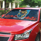Personalized Gold Coast Titans ANZAC Tribute Auto Sun Shade Poppy Field Soldier Silhouette Aboriginal Rugby Mascot