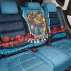 Personalized Gold Coast Titans ANZAC Tribute Back Car Seat Cover Poppy Field Soldier Silhouette Aboriginal Rugby Mascot