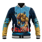 Personalized Gold Coast Titans ANZAC Tribute Baseball Jacket Poppy Field Soldier Silhouette Aboriginal Rugby Mascot