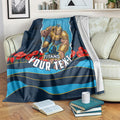 Personalized Gold Coast Titans ANZAC Tribute Blanket Poppy Field Soldier Silhouette Aboriginal Rugby Mascot