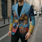Personalized Gold Coast Titans ANZAC Tribute Blazer Poppy Field Soldier Silhouette Aboriginal Rugby Mascot
