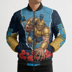 Personalized Gold Coast Titans ANZAC Tribute Bomber Puffer Jacket Poppy Field Soldier Silhouette Aboriginal Rugby Mascot