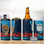 Personalized Gold Coast Titans ANZAC Tribute 4 in 1 Can Cooler Tumbler Poppy Field Soldier Silhouette Aboriginal Rugby Mascot