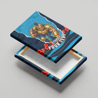 Personalized Gold Coast Titans ANZAC Tribute Canvas Wall Art Poppy Field Soldier Silhouette Aboriginal Rugby Mascot