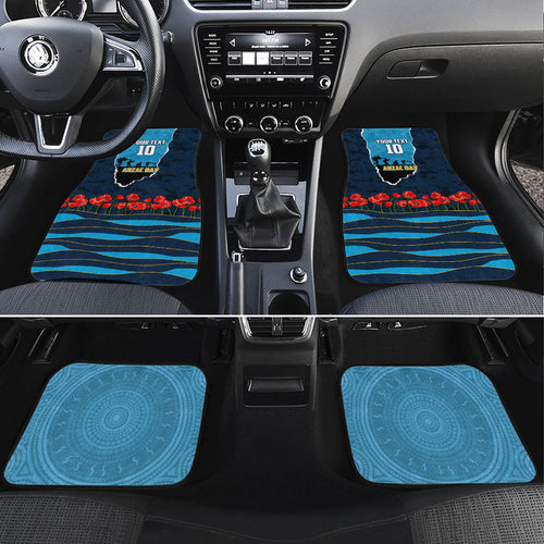 Personalized Gold Coast Titans ANZAC Tribute Car Mats Poppy Field Soldier Silhouette Aboriginal Rugby Mascot