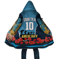 Personalized Gold Coast Titans ANZAC Tribute Cloak Poppy Field Soldier Silhouette Aboriginal Rugby Mascot