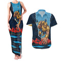 Personalized Gold Coast Titans ANZAC Tribute Couples Matching Tank Maxi Dress and Hawaiian Shirt Poppy Field Soldier Silhouette Aboriginal Rugby Mascot