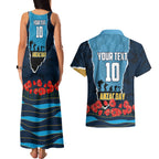 Personalized Gold Coast Titans ANZAC Tribute Couples Matching Tank Maxi Dress and Hawaiian Shirt Poppy Field Soldier Silhouette Aboriginal Rugby Mascot