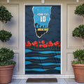 Personalized Gold Coast Titans ANZAC Tribute Door Cover Poppy Field Soldier Silhouette Aboriginal Rugby Mascot