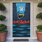 Personalized Gold Coast Titans ANZAC Tribute Door Cover Poppy Field Soldier Silhouette Aboriginal Rugby Mascot