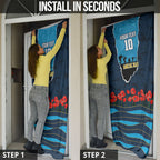 Personalized Gold Coast Titans ANZAC Tribute Door Cover Poppy Field Soldier Silhouette Aboriginal Rugby Mascot