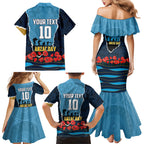Personalized Gold Coast Titans ANZAC Tribute Family Matching Mermaid Dress and Hawaiian Shirt Poppy Field Soldier Silhouette Aboriginal Rugby Mascot