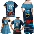 Personalized Gold Coast Titans ANZAC Tribute Family Matching Off Shoulder Maxi Dress and Hawaiian Shirt Poppy Field Soldier Silhouette Aboriginal Rugby Mascot