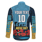 Personalized Gold Coast Titans ANZAC Tribute Family Matching Off Shoulder Short Dress and Hawaiian Shirt Poppy Field Soldier Silhouette Aboriginal Rugby Mascot