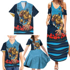 Personalized Gold Coast Titans ANZAC Tribute Family Matching Summer Maxi Dress and Hawaiian Shirt Poppy Field Soldier Silhouette Aboriginal Rugby Mascot