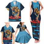 Personalized Gold Coast Titans ANZAC Tribute Family Matching Tank Maxi Dress and Hawaiian Shirt Poppy Field Soldier Silhouette Aboriginal Rugby Mascot