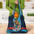Personalized Gold Coast Titans ANZAC Tribute Grocery Bag Poppy Field Soldier Silhouette Aboriginal Rugby Mascot