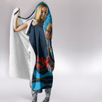 Personalized Gold Coast Titans ANZAC Tribute Hooded Blanket Poppy Field Soldier Silhouette Aboriginal Rugby Mascot
