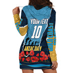 Personalized Gold Coast Titans ANZAC Tribute Hoodie Dress Poppy Field Soldier Silhouette Aboriginal Rugby Mascot