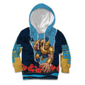 Personalized Gold Coast Titans ANZAC Tribute Kid Hoodie Poppy Field Soldier Silhouette Aboriginal Rugby Mascot