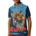 Personalized Gold Coast Titans ANZAC Tribute Kid Polo Shirt Poppy Field Soldier Silhouette Aboriginal Rugby Mascot