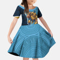 Personalized Gold Coast Titans ANZAC Tribute Kid Short Sleeve Dress Poppy Field Soldier Silhouette Aboriginal Rugby Mascot