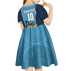 Personalized Gold Coast Titans ANZAC Tribute Kid Short Sleeve Dress Poppy Field Soldier Silhouette Aboriginal Rugby Mascot