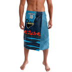 Personalized Gold Coast Titans ANZAC Tribute Lavalava Poppy Field Soldier Silhouette Aboriginal Rugby Mascot
