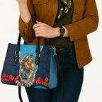 Personalized Gold Coast Titans ANZAC Tribute Leather Bag Poppy Field Soldier Silhouette Aboriginal Rugby Mascot