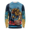Personalized Gold Coast Titans ANZAC Tribute Long Sleeve Shirt Poppy Field Soldier Silhouette Aboriginal Rugby Mascot