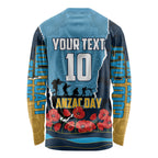 Personalized Gold Coast Titans ANZAC Tribute Long Sleeve Shirt Poppy Field Soldier Silhouette Aboriginal Rugby Mascot