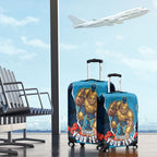 Personalized Gold Coast Titans ANZAC Tribute Luggage Cover Poppy Field Soldier Silhouette Aboriginal Rugby Mascot