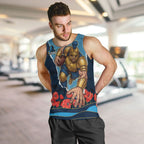 Personalized Gold Coast Titans ANZAC Tribute Men Tank Top Poppy Field Soldier Silhouette Aboriginal Rugby Mascot